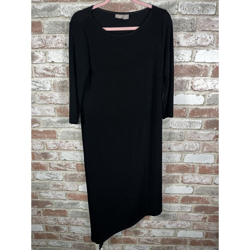 Chico's Travelers Size 0 3/4 Sleeve Asymmetrical Dress Large